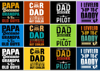 Dad papa daddy t-shirt design bundle