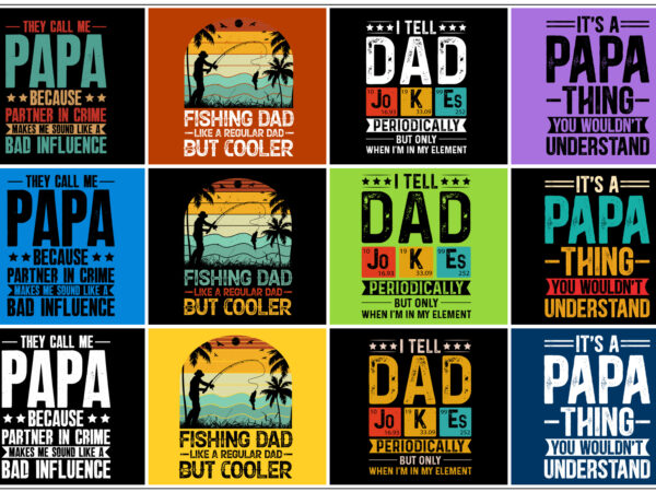 Dad papa t-shirt design bundle