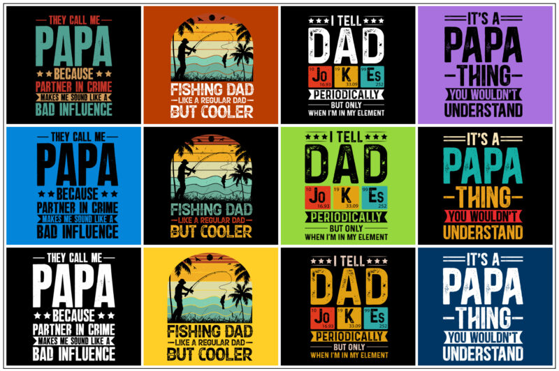 Dad Papa T-Shirt Design Bundle