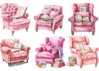 Watercolor Pink Comfy Reading Chair