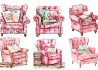 Watercolor Pink Comfy Reading Chair