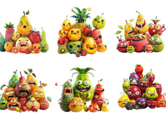 Cute Fruits Illustrations t shirt vector file