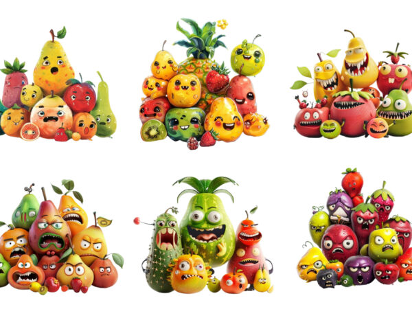 Cute fruits illustrations t shirt vector file