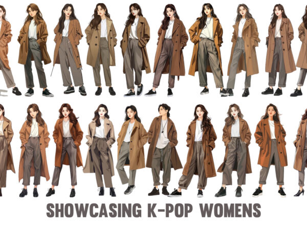 Showcasing k-pop womens t shirt template vector