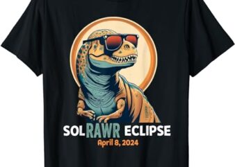 Dinosaur Solar Eclipse April 8 2024 Eclipse Kids Boys Trex T-Shirt