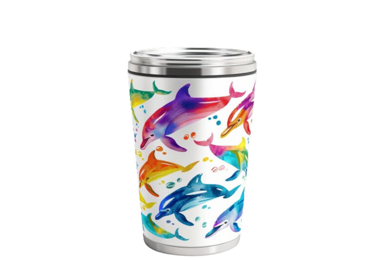 Dolphins Rainbow Tumbler Sublimation