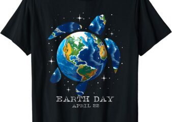 Earth Day 2024 Restore Earth Sea Turtle Art Save the Planet T-Shirt