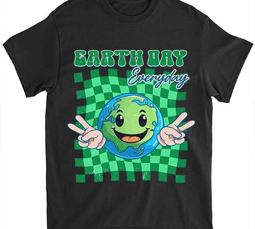 Earth day everyday smile face hippie planet anniversary t-shirt ltsp