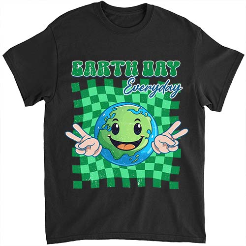 Earth Day Everyday Smile Face Hippie Planet Anniversary T-Shirt LTSP