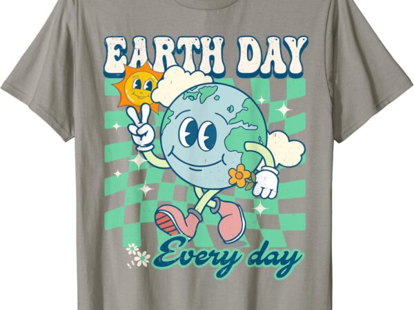 Earth day groovy everyday checkered environment 54th anni t-shirt