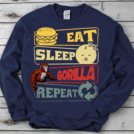 Funny Eat sleep Gorilla Decorations, Monke Tag VR Game gifts T-Shirt LTSP