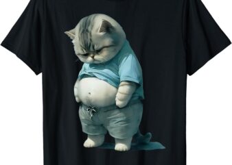 Funny Fat Cat Art Design Fat Kitten Cat Lover T-Shirt