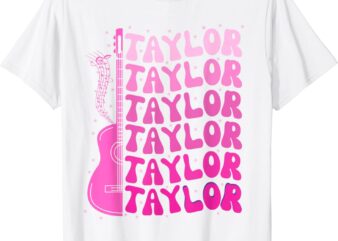 Girl Retro TAYLOR First Name Personalized Groovy Birthday T-Shirt