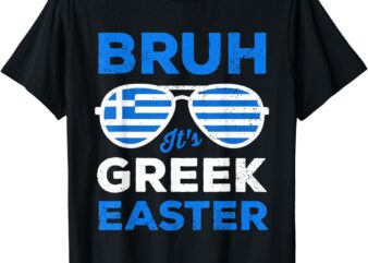 Greek Easter Bruh Funny Retro Sunglasses Greek Easter Boys T-Shirt