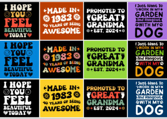 Groovy t-shirt design bundle