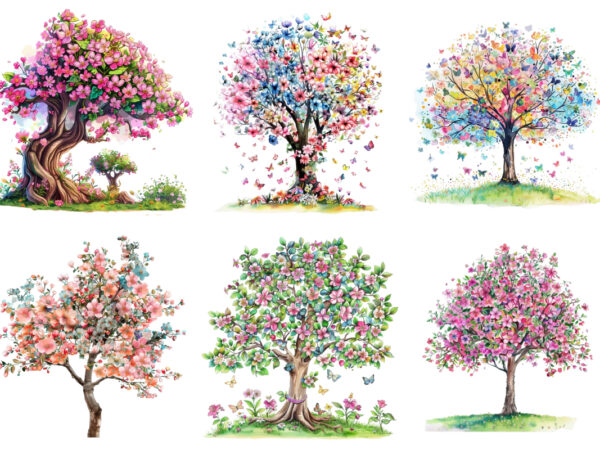 Happy spring tree clipart graphic t shirt