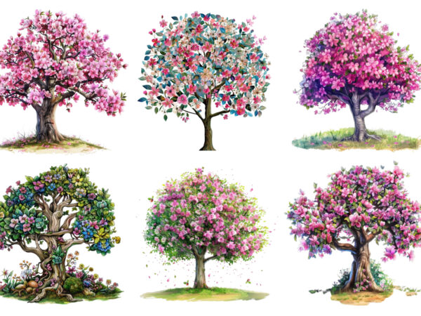 Happy spring tree clipart graphic t shirt