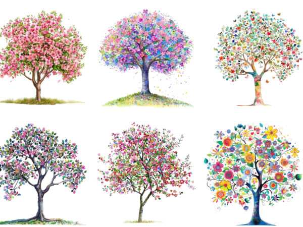 Happy spring tree clipart graphic t shirt