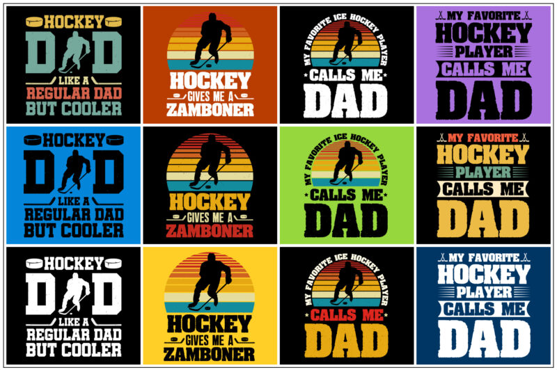 Hockey T-Shirt Design Bundle