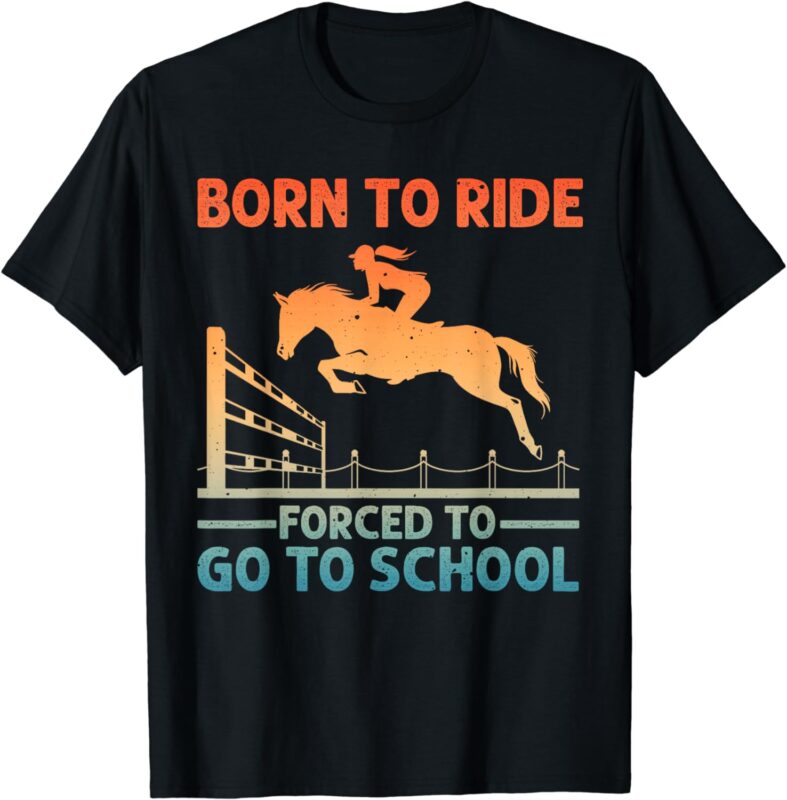 Horse Racing Art For Kids Boys Girls Horse Lover Equestrian T-Shirt