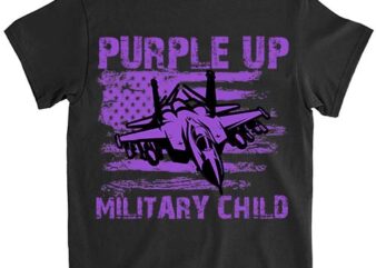I Purple Up Month of Military Child Kids Air Force US Flag T-Shirt LTSP