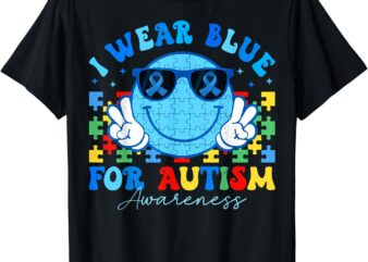 I Wear Blue For Autism Awareness Month Teacher Kids Boys T-Shirt