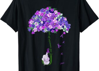 I Will Remember For You Purple Flower Alzheimers Awareness T-Shirt