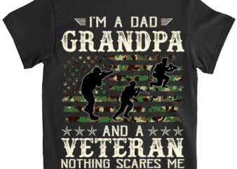 I_m A Dad Grandpa And Veteran Fathers Day American Flag T-Shirt ltsp png file