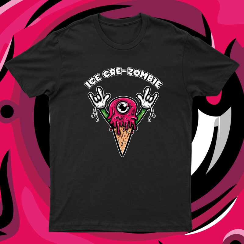 Ice Cre-Zombie | Funny Ice Cream Zombie T-Shirt Design For Sale!!