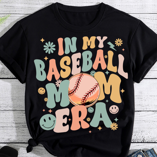 In My Baseball Mom Era Groovy Baseball Mom Team Mother_s Day Sweatshirt PN LTSP