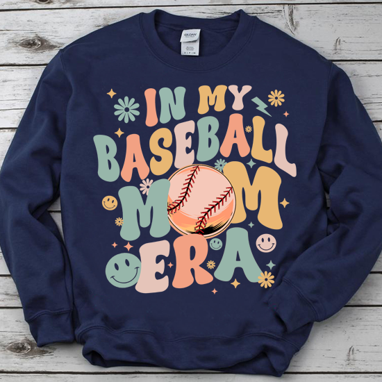 In My Baseball Mom Era Groovy Baseball Mom Team Mother_s Day Sweatshirt PN LTSP