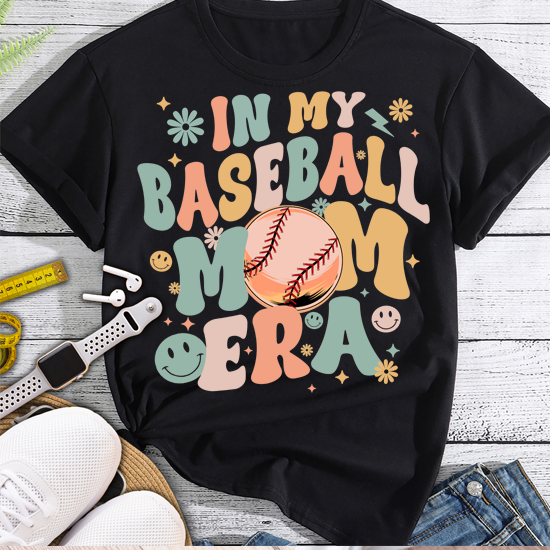 In My Baseball Mom Era Groovy Baseball Mom Team Mother_s Day Sweatshirt PN LTSP