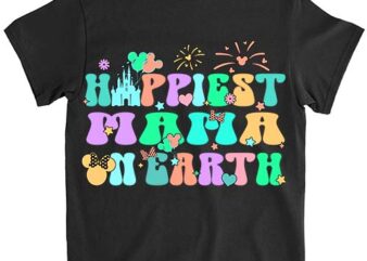 In My Happiest Mama On Earth Era Groovy Mom Mother_s Day T-Shirt ltsp png file