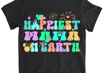 In My Happiest Mama On Earth Era Groovy Mom Mother_s Day T-Shirt ltsp png file