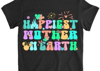 In My Happiest Mother On Earth Era Groovy Mom Mother_s Day T-Shirt ltsp png file