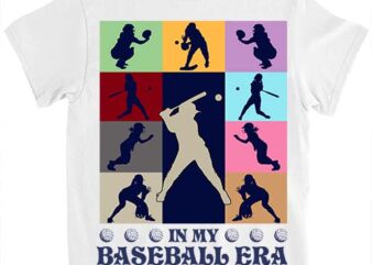 In My baseball Era Retro Vintage baseball Sport Game Day T-Shirt ltsp