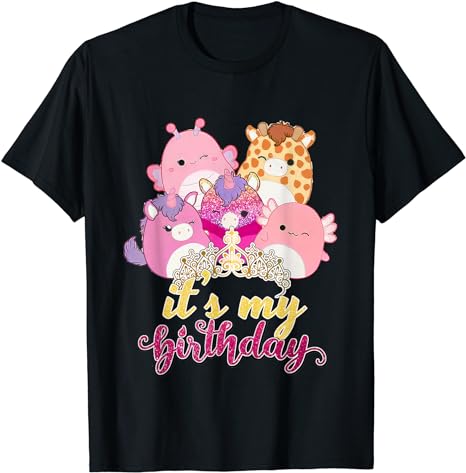 It’s My Birthday Girl Squish Squad Mallow Girls Kids Cute T-Shirt