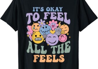 It's ok to feel all the feels mental health awareness kids t-shirt