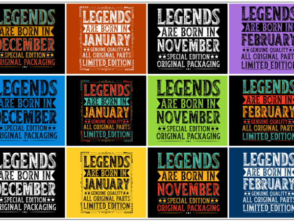 Legends are born t-shirt design bundle
