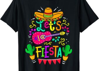 Let’s Fiesta Cinco De Mayo Mexican Party Guitar Lover T-Shirt