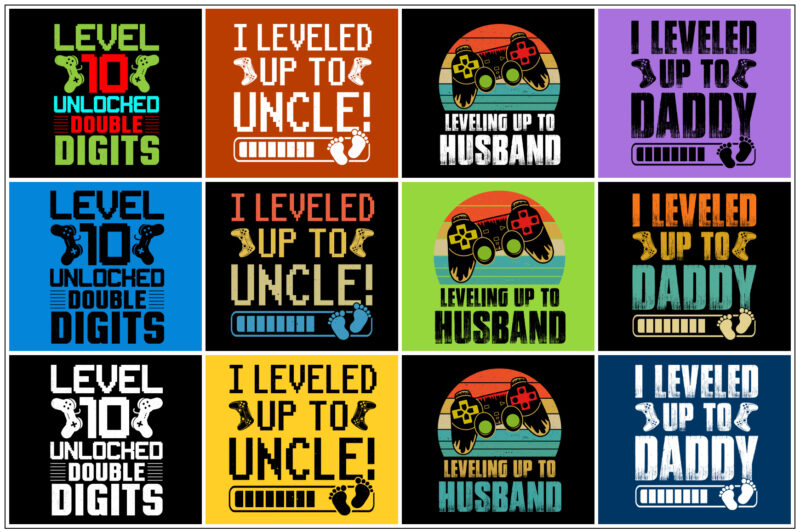 Level Up,Level Up TShirt,Level Up TShirt Design,Level Up TShirt Design Bundle,Level Up T-Shirt,Level Up T-Shirt Design