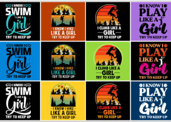 Like a Girl T-Shirt Design Bundle