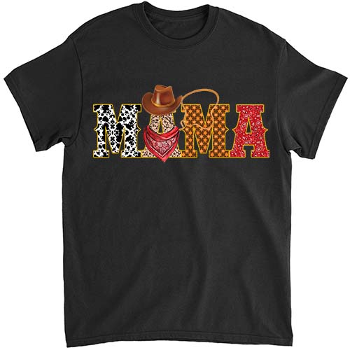Mama Cowboy Western First Rodeo Birthday Party Matching T-Shirt ltsp png file