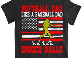 Mens Softball Dad Like A Baseball Dad Definition On Back T-Shirt ltsp