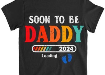 Mens Soon To Be Daddy Est.2024 New Dad Pregnancy T-Shirt ltsp png file