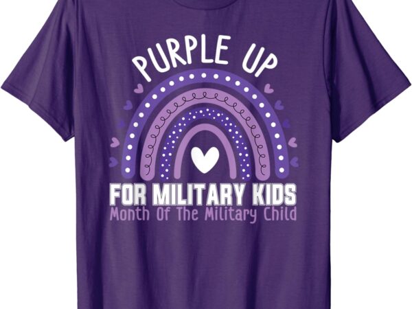 Military children month rainbow purple up for military kids t-shirt