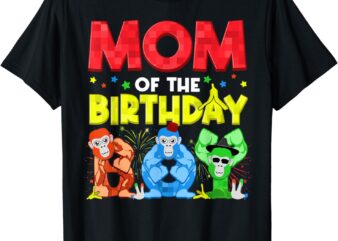 Mom and dad birthday boy gorilla game family matching t-shirt