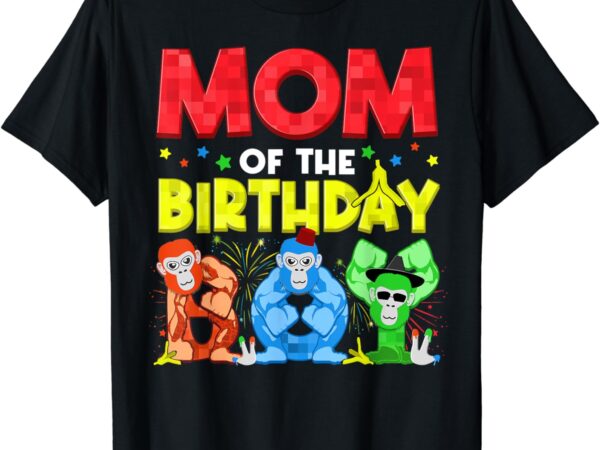 Mom and dad birthday boy gorilla game family matching t-shirt