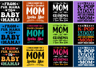 Mom mama t-shirt design bundle