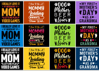 Mom Mommy Mother T-Shirt Design Bundle